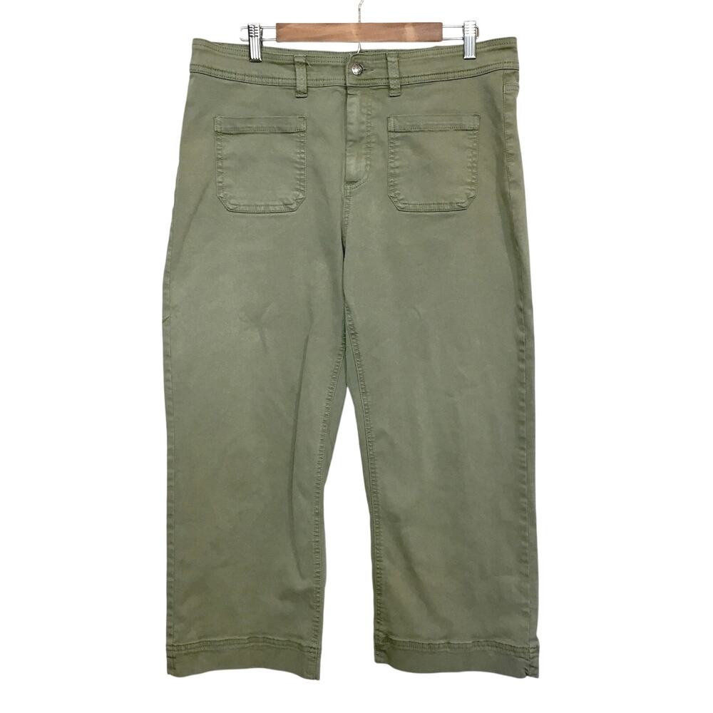 Buffalo David Bitton Brigette High Rise Soft Stretch Crop Pant 14/34 Sage Green